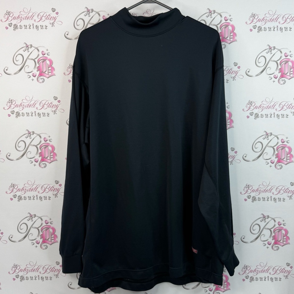 Mizuno turtleneck stretchy soft Black Long Sleeve Top Red Logo breath thermo